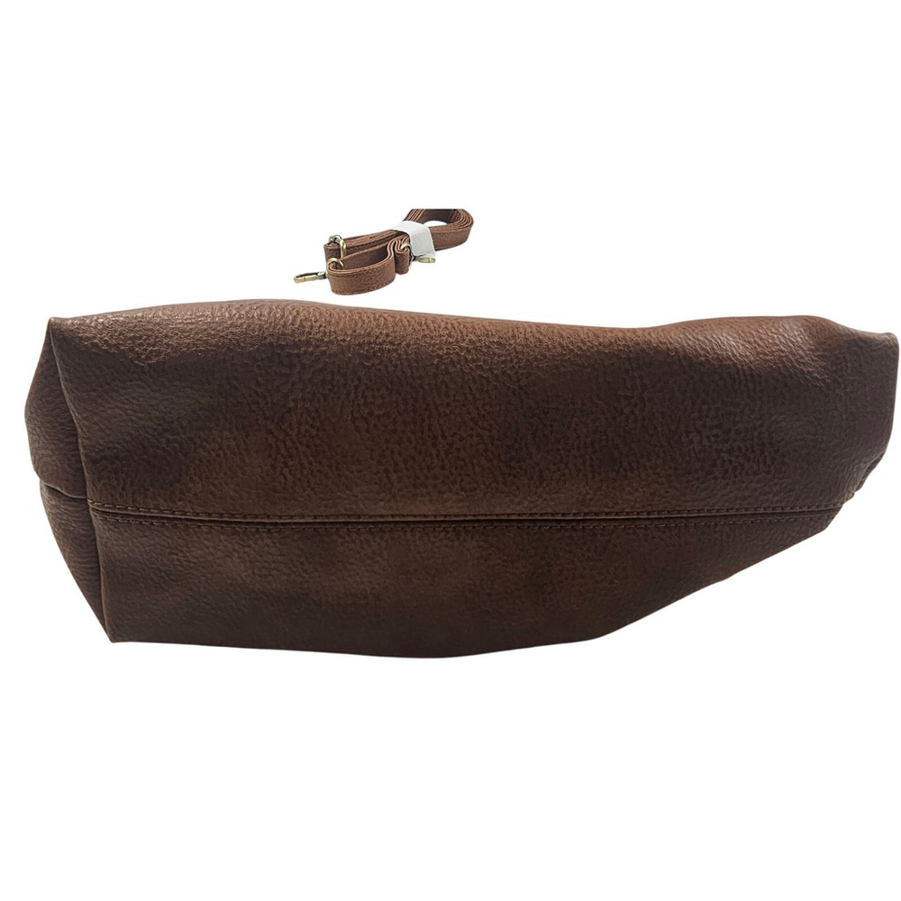 Susan Joy Brown Vegan Leather Shoulder Bag Medium - Picture 4 of 9